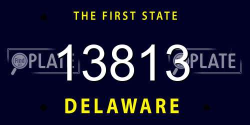 13813 Delaware License Plate