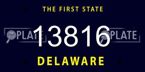 13816 Delaware License Plate