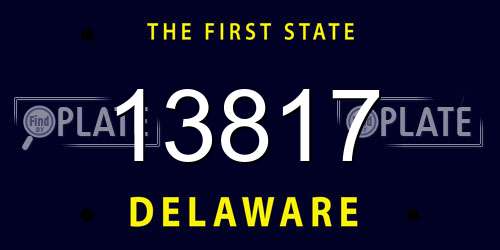 13817 Delaware License Plate