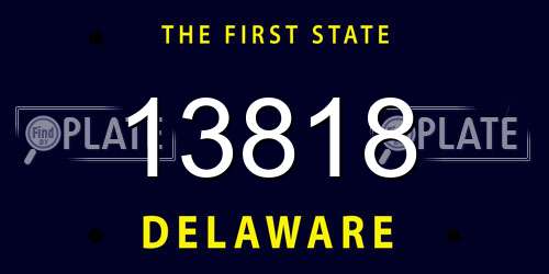 13818 Delaware License Plate