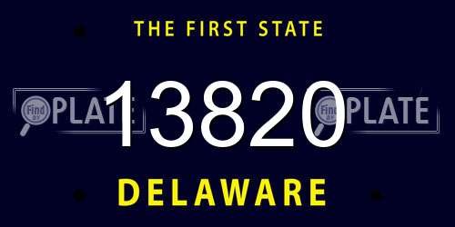 13820 Delaware License Plate