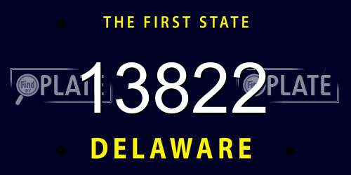 13822 Delaware License Plate