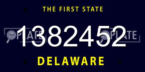 1382452 Delaware License Plate