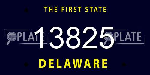 13825 Delaware License Plate