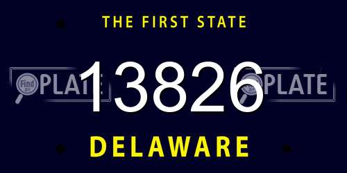 13826 Delaware License Plate