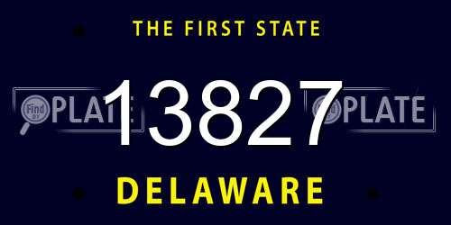 13827 Delaware License Plate