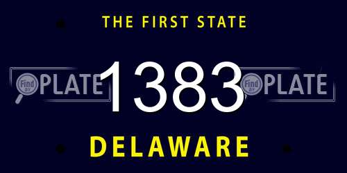 1383 Delaware License Plate