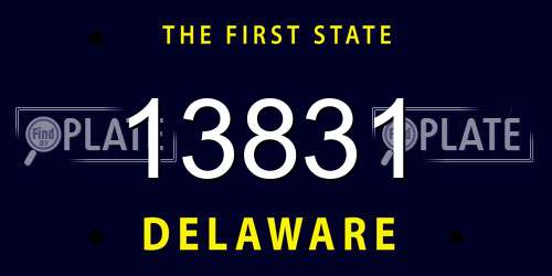 13831 Delaware License Plate