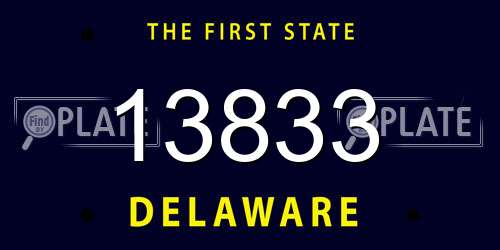 13833 Delaware License Plate
