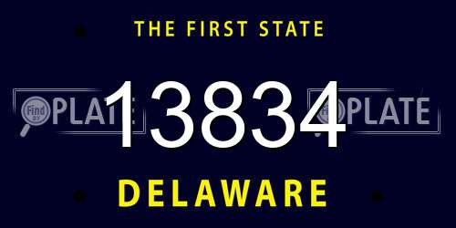 13834 Delaware License Plate