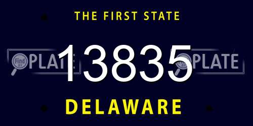 13835 Delaware License Plate