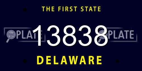 13838 Delaware License Plate