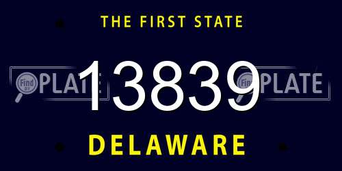 13839 Delaware License Plate