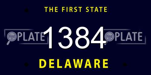 1384 Delaware License Plate