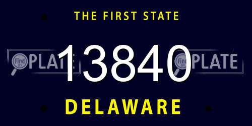 13840 Delaware License Plate