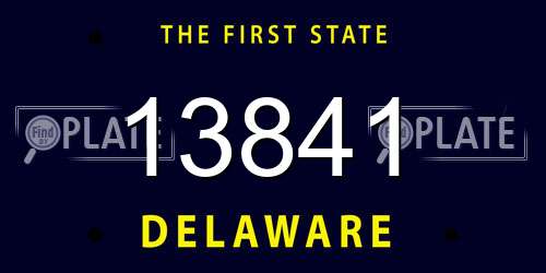 13841 Delaware License Plate