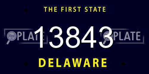 13843 Delaware License Plate