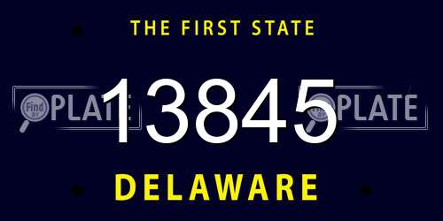 13845 Delaware License Plate