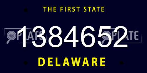 1384652 Delaware License Plate