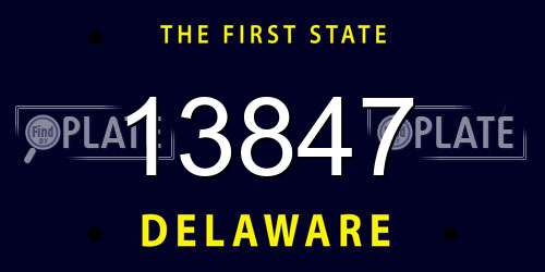 13847 Delaware License Plate