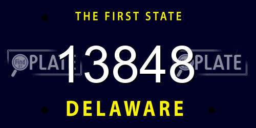 13848 Delaware License Plate