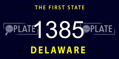 1385 Delaware License Plate
