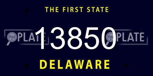 13850 Delaware License Plate