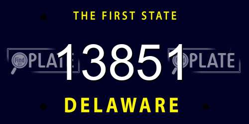 13851 Delaware License Plate