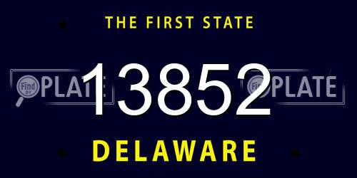 13852 Delaware License Plate
