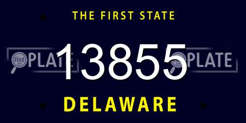 13855 Delaware License Plate