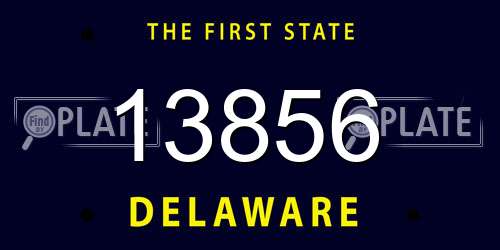 13856 Delaware License Plate