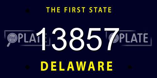 13857 Delaware License Plate