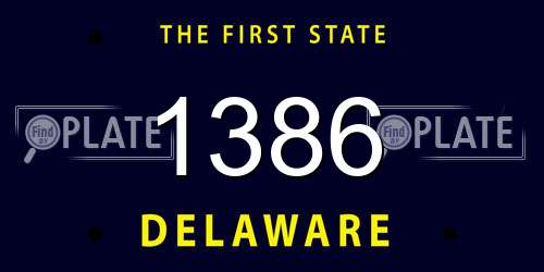 1386 Delaware License Plate
