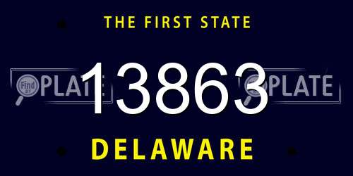 13863 Delaware License Plate