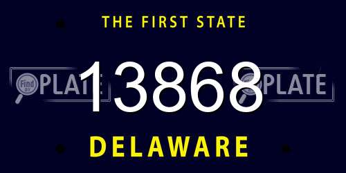 13868 Delaware License Plate