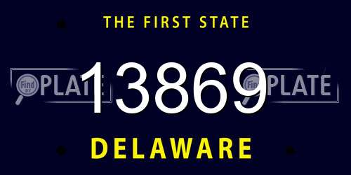 13869 Delaware License Plate