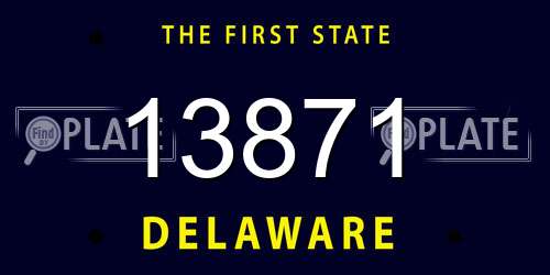 13871 Delaware License Plate