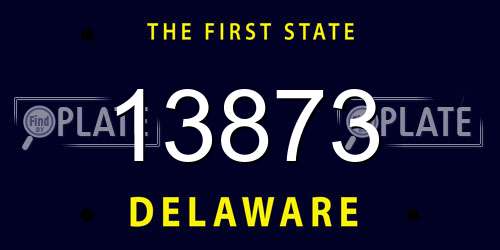13873 Delaware License Plate