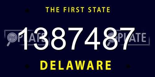 1387487 Delaware License Plate