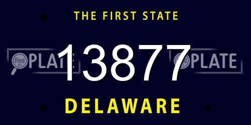 13877 Delaware License Plate