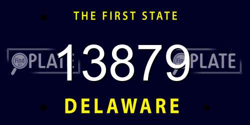 13879 Delaware License Plate