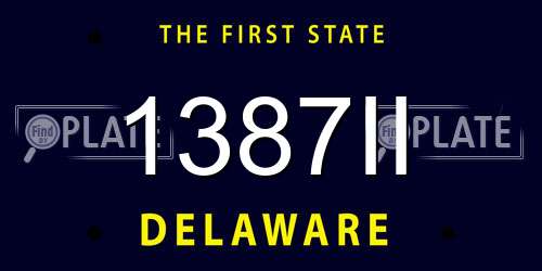 1387II Delaware License Plate