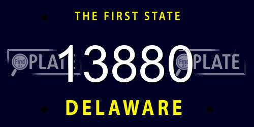 13880 Delaware License Plate
