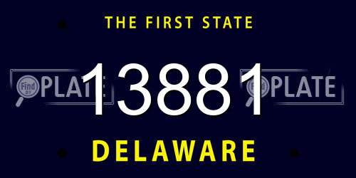 13881 Delaware License Plate