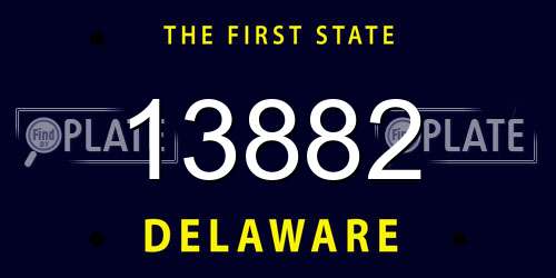 13882 Delaware License Plate