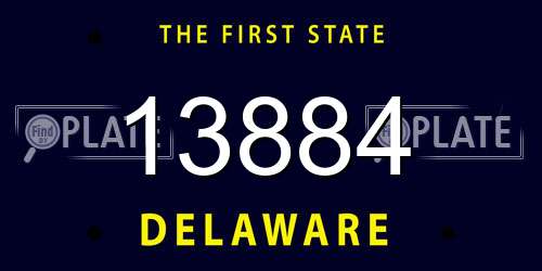 13884 Delaware License Plate