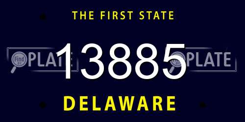 13885 Delaware License Plate