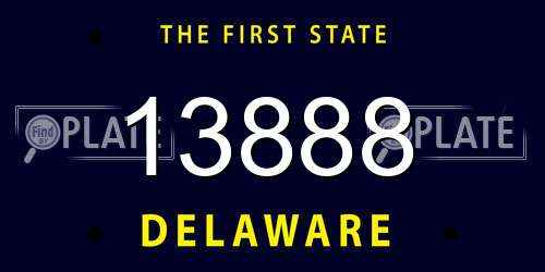 13888 Delaware License Plate