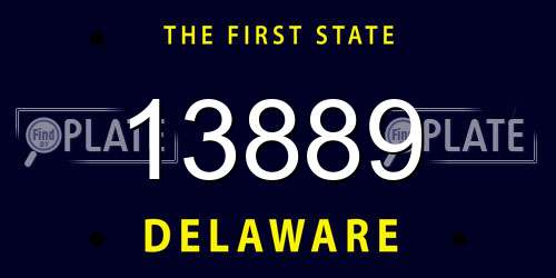 13889 Delaware License Plate