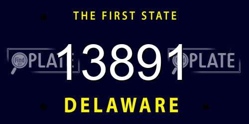13891 Delaware License Plate